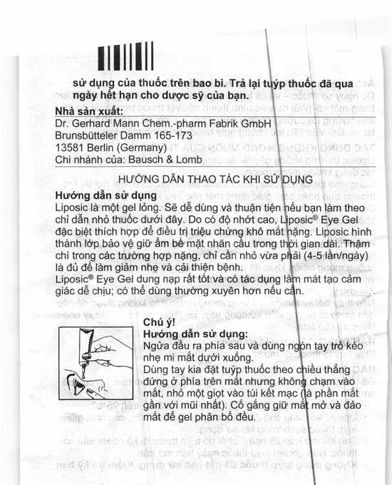 Liposic Eye Gel 2mg/g trị khô mắt tuýp 10g - 5