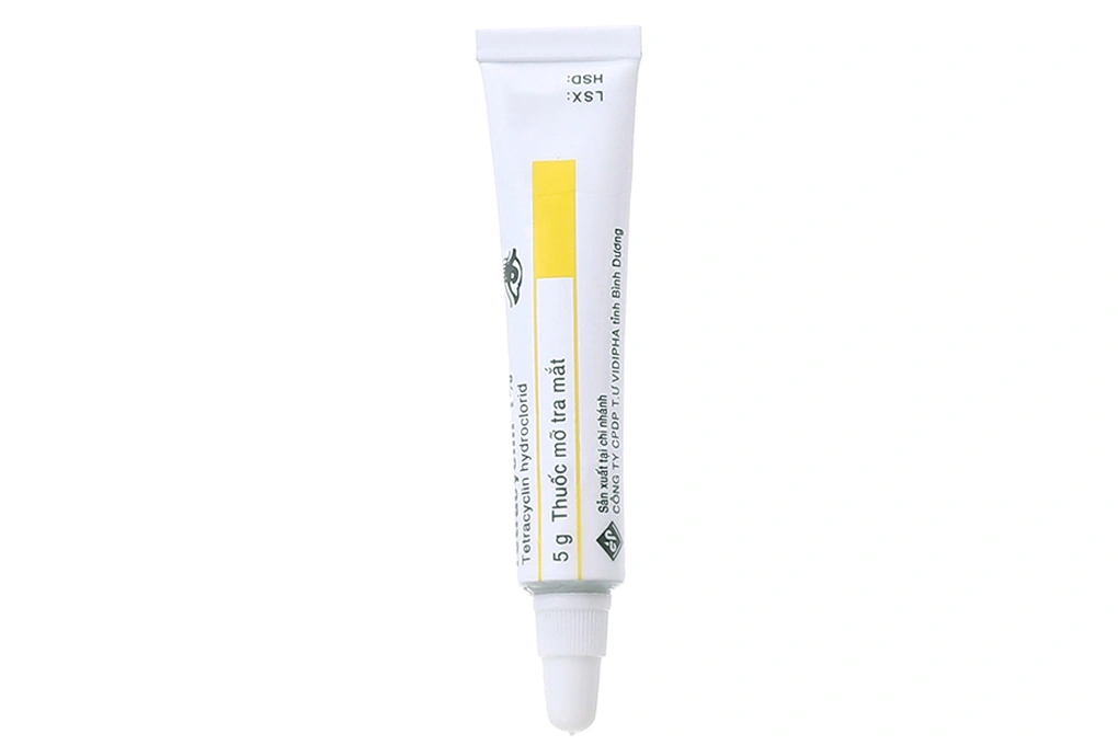 Thuốc mỡ tra mắt Tetracyclin Vidipha 1% trị nhiễm khuẩn mắt tuýp 5g - 3