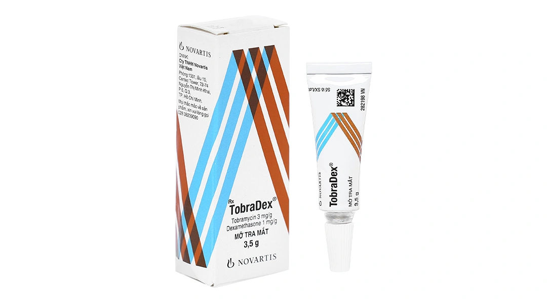 Thuốc mỡ tra mắt TobraDex trị nhiễm khuẩn mắt tuýp 3.5g - 
