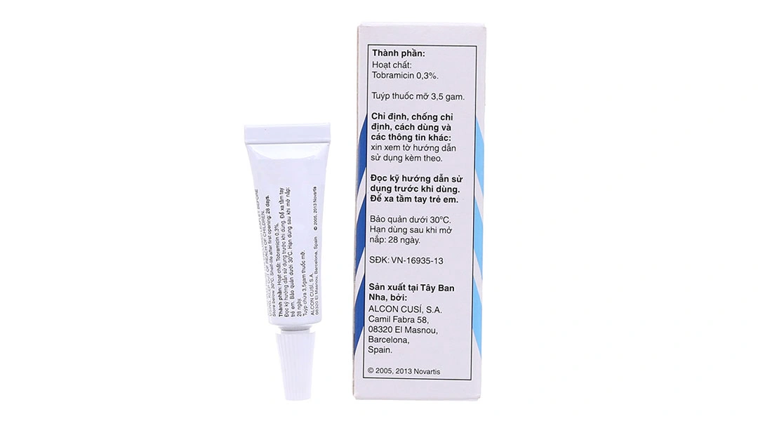 Thuốc mỡ tra mắt Tobrex Eye Oitment 0.3% trị nhiễm khuẩn mắt tuýp 3.5g - 1