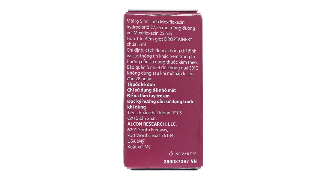 Dung dịch nhỏ mắt Vigamox 0.5% trị viêm kết mạc do vi khuẩn chai 5ml - 1