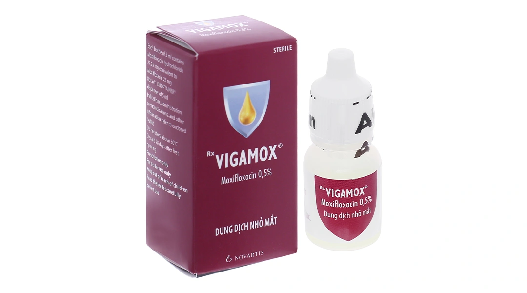 Dung dịch nhỏ mắt Vigamox 0.5% trị viêm kết mạc do vi khuẩn chai 5ml - 