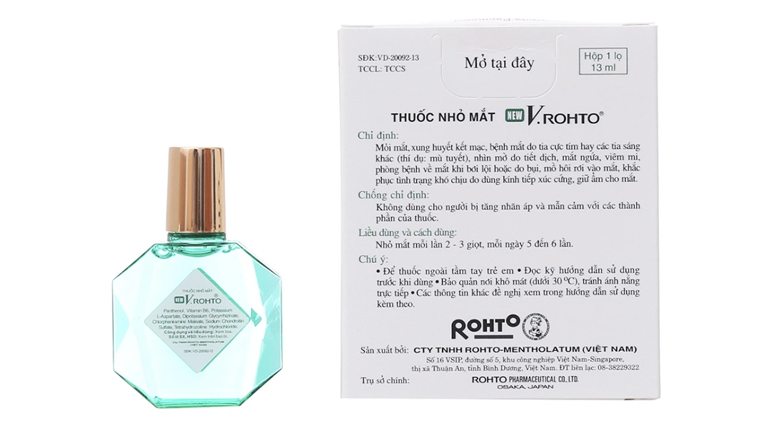 Dung dịch nhỏ mắt New V.Rohto giảm mỏi mắt, sung huyết kết mạc chai 13ml - 1