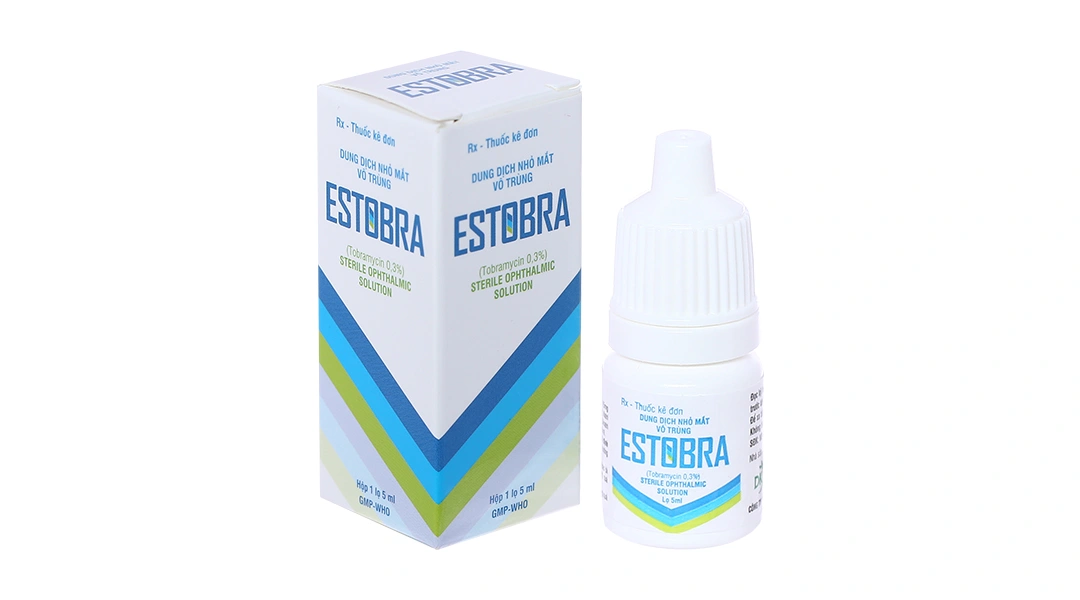 Dung dịch nhỏ mắt Estobra 0.3% trị tại chỗ nhiễm trùng mắt lọ 5ml - 