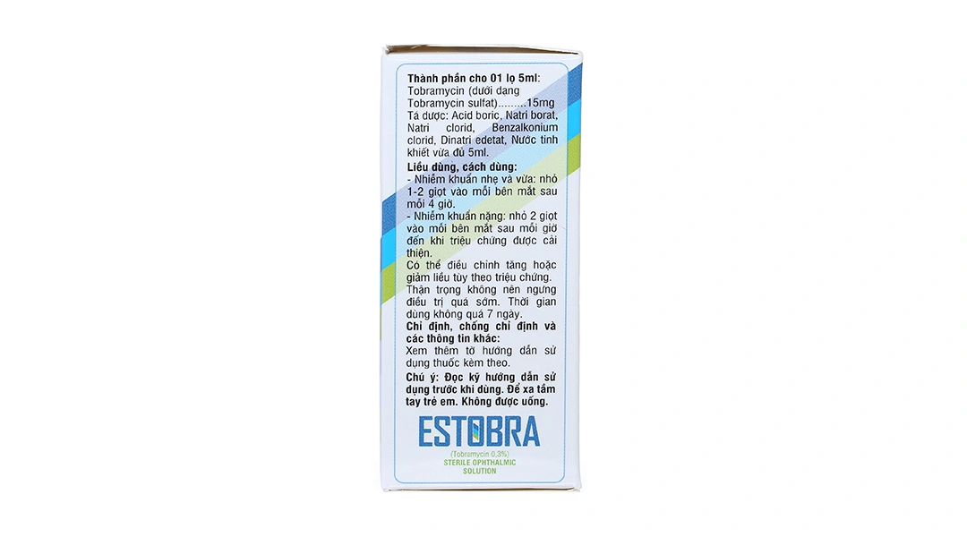 Dung dịch nhỏ mắt Estobra 0.3% trị tại chỗ nhiễm trùng mắt lọ 5ml - 1