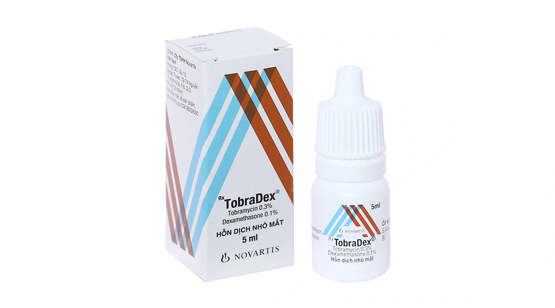 Hỗn dịch nhỏ mắt TobraDex trị viêm mắt có đáp ứng với corticoid chai 5ml - 
