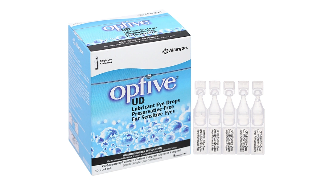 Dung dịch nhỏ mắt Optive UD giảm kích ứng mắt, khô mắt (30 ống x 0.4ml) - 