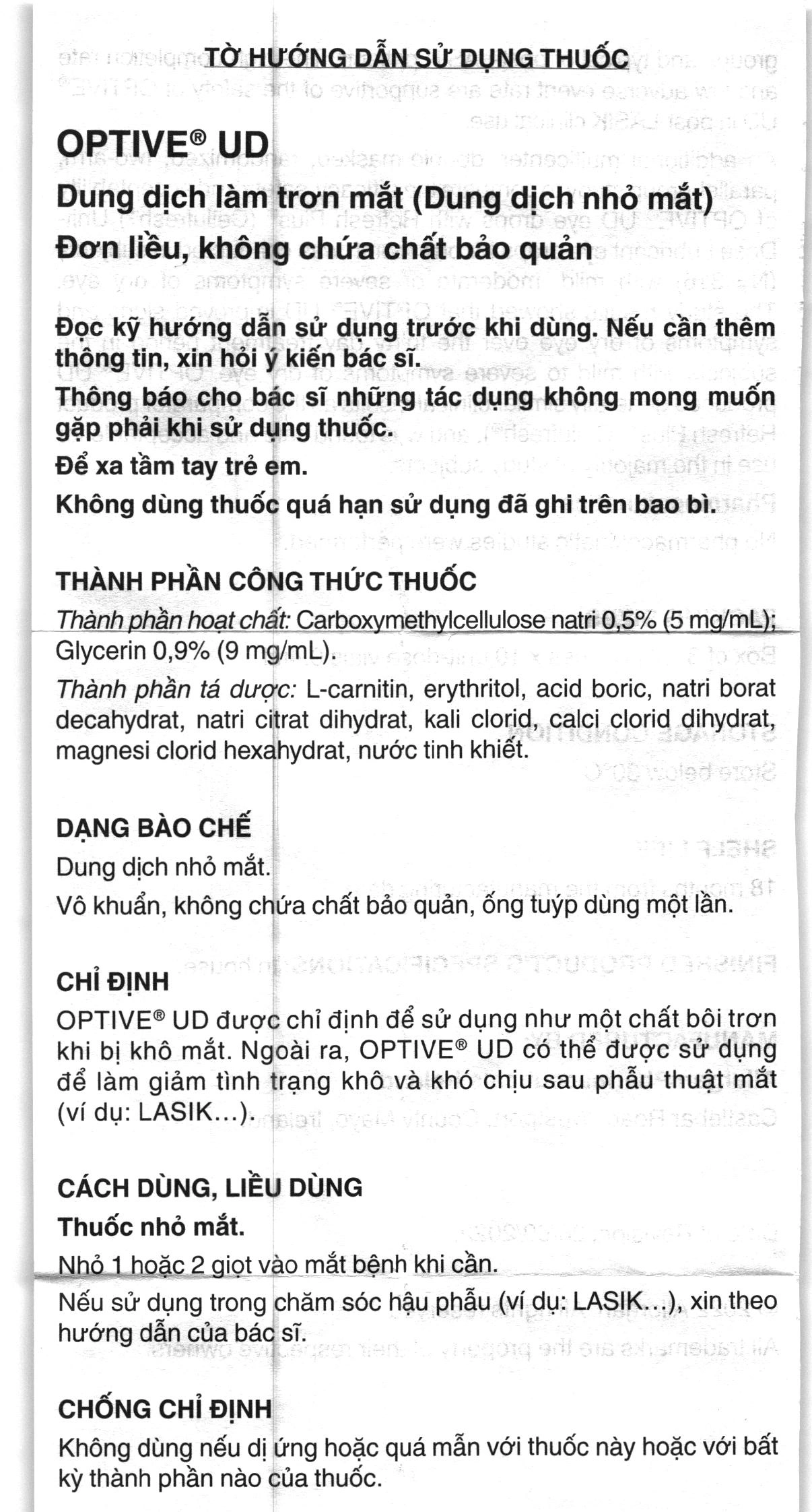 Dung dịch nhỏ mắt Optive UD giảm kích ứng mắt, khô mắt (30 ống x 0.4ml) - 6