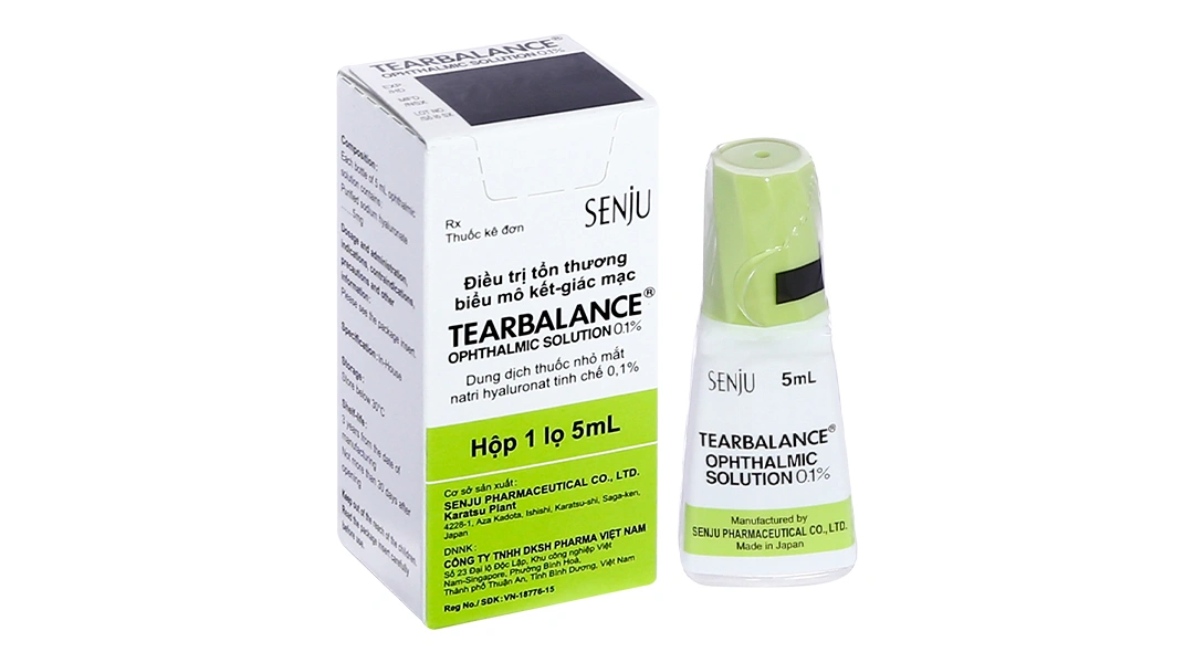 Dung dịch nhỏ mắt Tearbalance 0.1% trị tổn thương biểu mô giác mạc chai 5ml - 