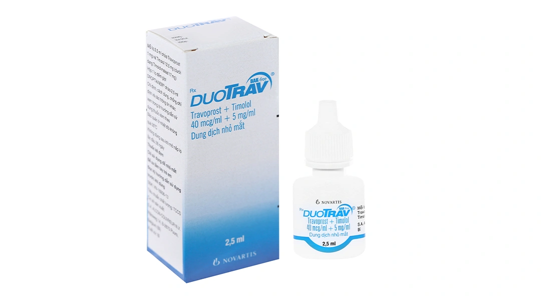Dung dịch nhỏ mắt DuoTrav làm giảm áp lực nội nhãn chai 2.5ml - 