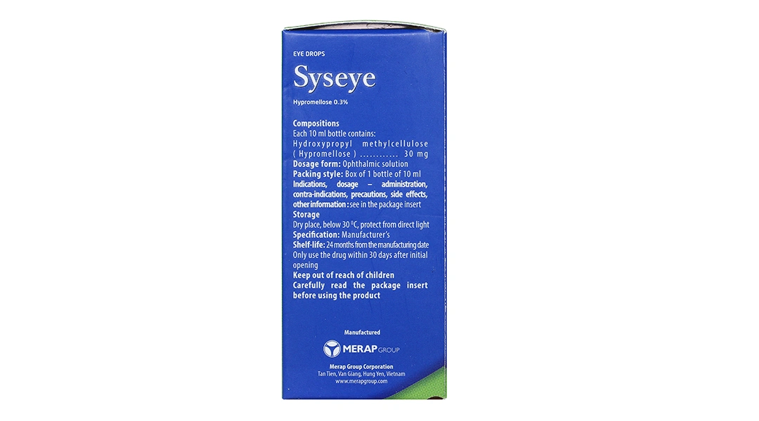 Dung dịch nhỏ mắt Syseye 0.3% giảm kích ứng mắt, khô mắt chai 10ml - 4