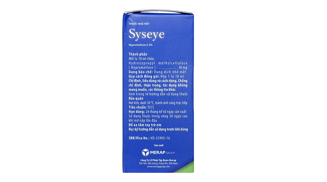 Dung dịch nhỏ mắt Syseye 0.3% giảm kích ứng mắt, khô mắt chai 10ml - 3