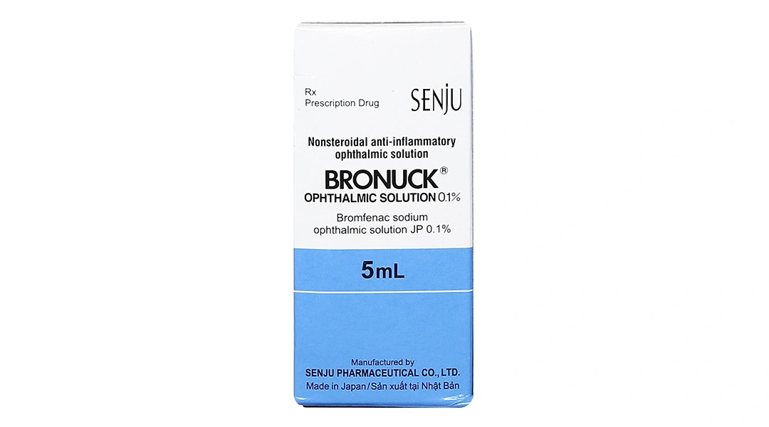 Dung dịch nhỏ mắt Bronuck 0.1% trị viêm sau phẫu thuật mắt chai 5ml - 1