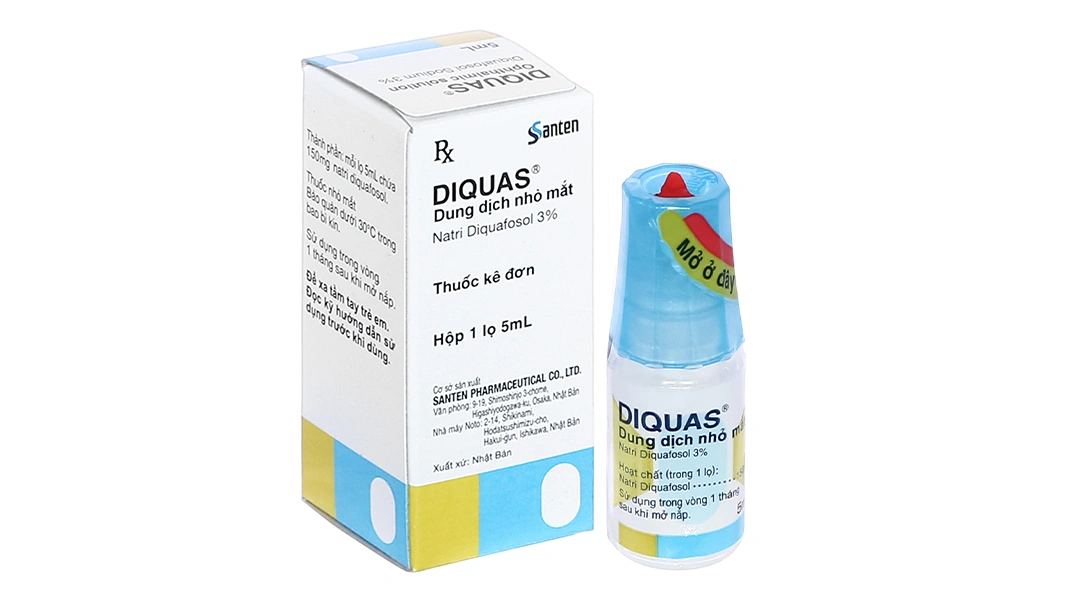 Dung dịch nhỏ mắt Diquas 3% trị khô mắt chai 5ml - 