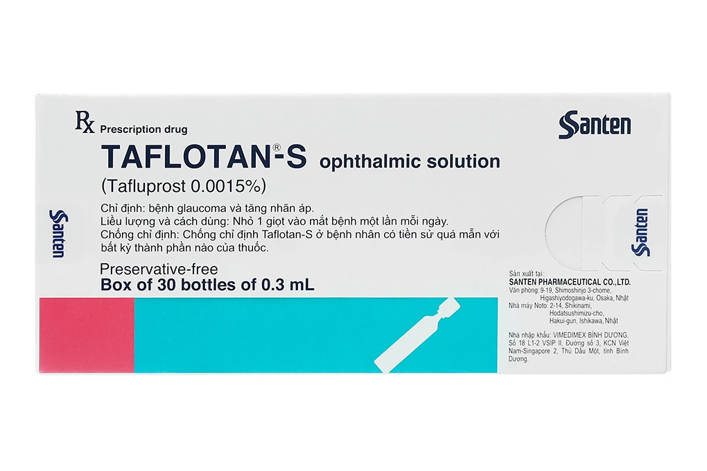 Dung dịch nhỏ mắt Taflotan-S 0.0015% điều trị tăng nhãn áp (30 ống x 0.3ml) - 1