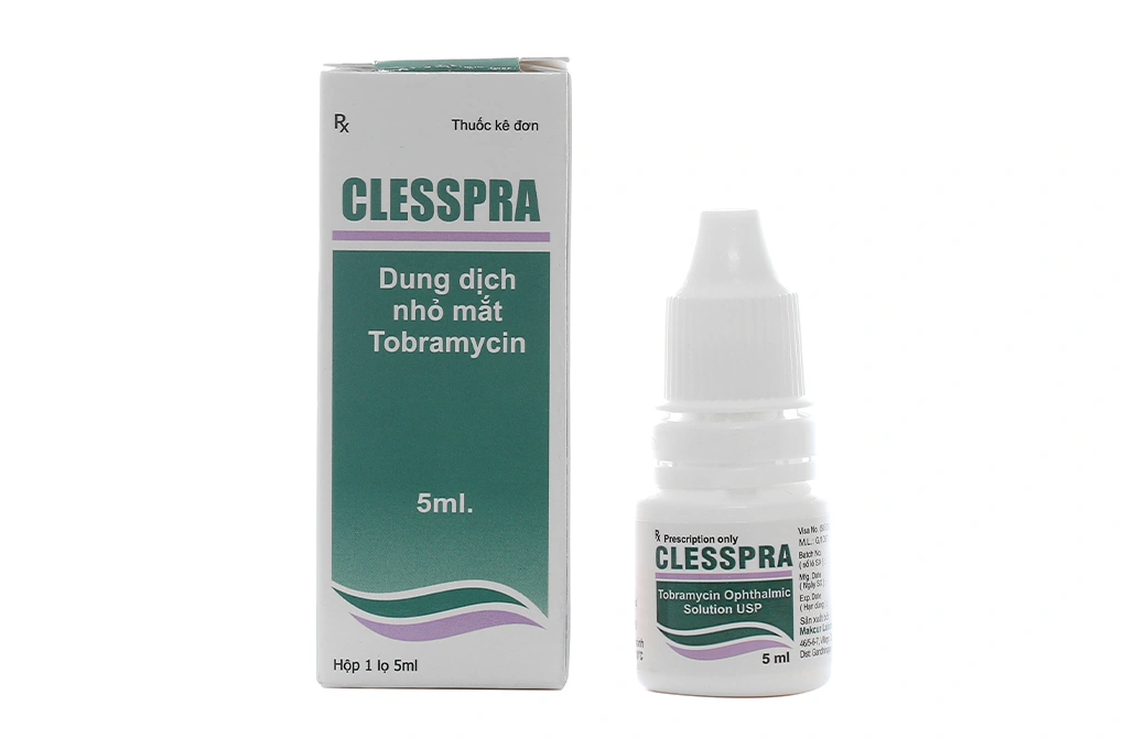 Dung dịch nhỏ mắt Clesspra 0.3% trị nhiễm khuẩn mắt lọ 5ml - 