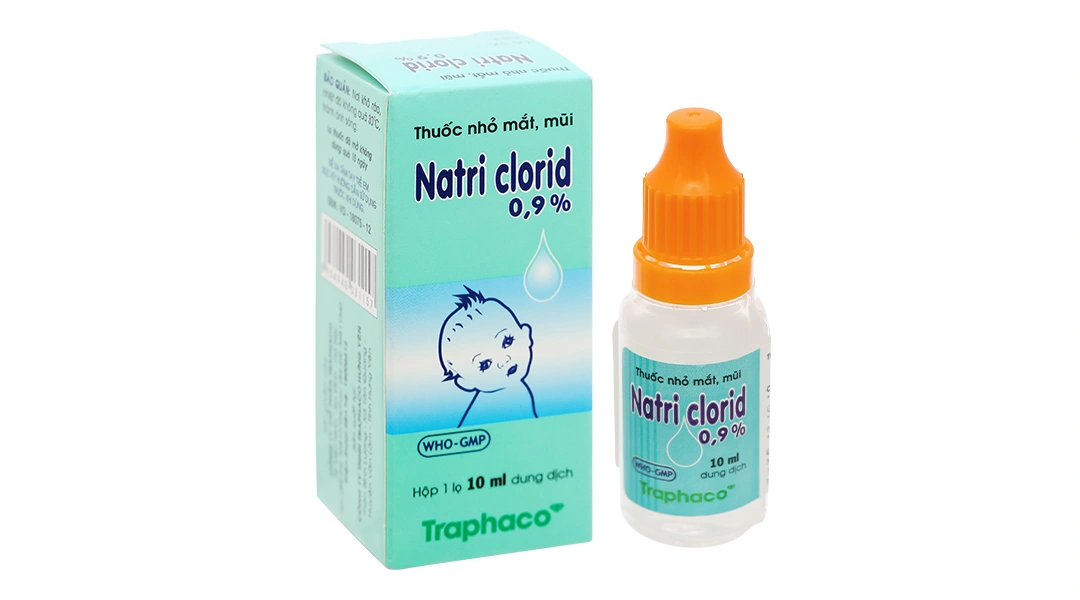 Dung dịch Natri Clorid Traphaco 0,9% vệ sinh mắt, mũi chai 10ml - 