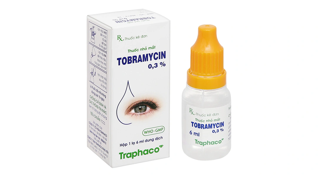 Thuốc nhỏ mắt Tobramycin Trapharco 0,3% trị các bệnh nhiễm khuẩn mắt chai 6ml - 