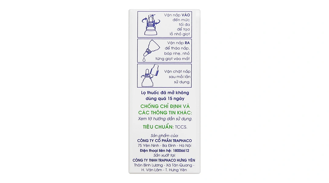 Thuốc nhỏ mắt Tobramycin Trapharco 0,3% trị các bệnh nhiễm khuẩn mắt chai 6ml - 3