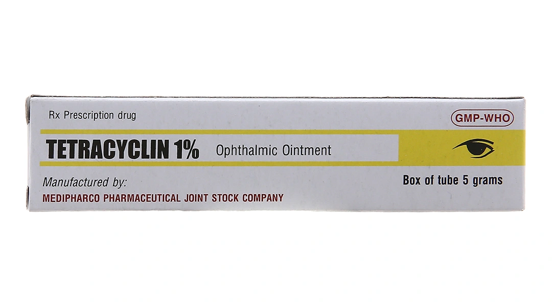 Thuốc mỡ tra mắt Tetracyclin Medipharco 1% trị nhiễm khuẩn mắt tuýp 5g - 1