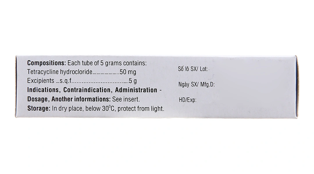 Thuốc mỡ tra mắt Tetracyclin Medipharco 1% trị nhiễm khuẩn mắt tuýp 5g - 3
