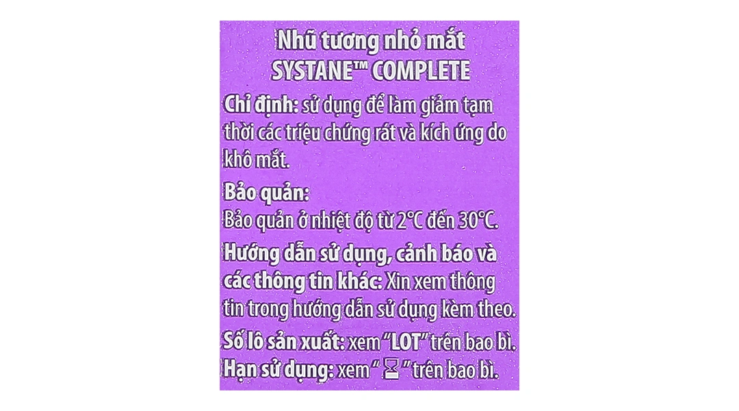 Dung dịch nhỏ mắt Systane Complete giảm kích ứng mắt, khô mắt lọ chai 5ml - 5