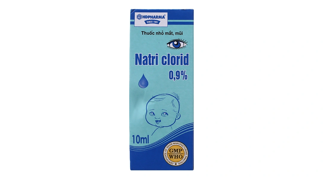 Dung dịch nhỏ mắt Natri Clorid HDpharma 0.9% vệ sinh mắt, mũi chai 10ml - 1