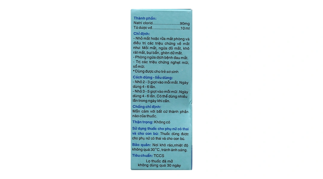 Dung dịch nhỏ mắt Natri Clorid HDpharma 0.9% vệ sinh mắt, mũi chai 10ml - 2