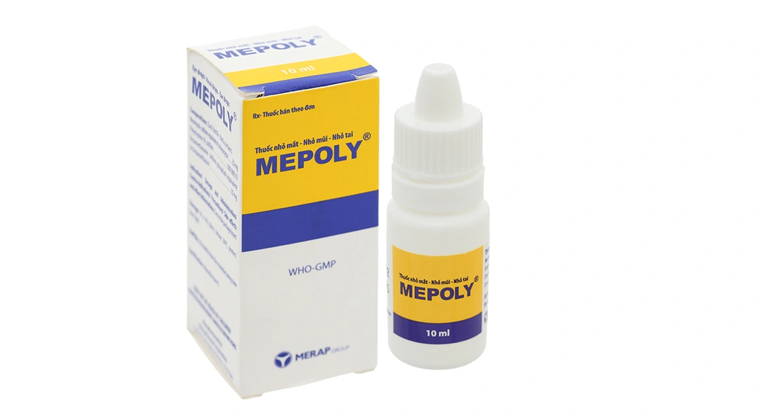 Dung dịch nhỏ mắt, mũi, tai Mepoly trị nhiễm khuẩn chai 10ml - 