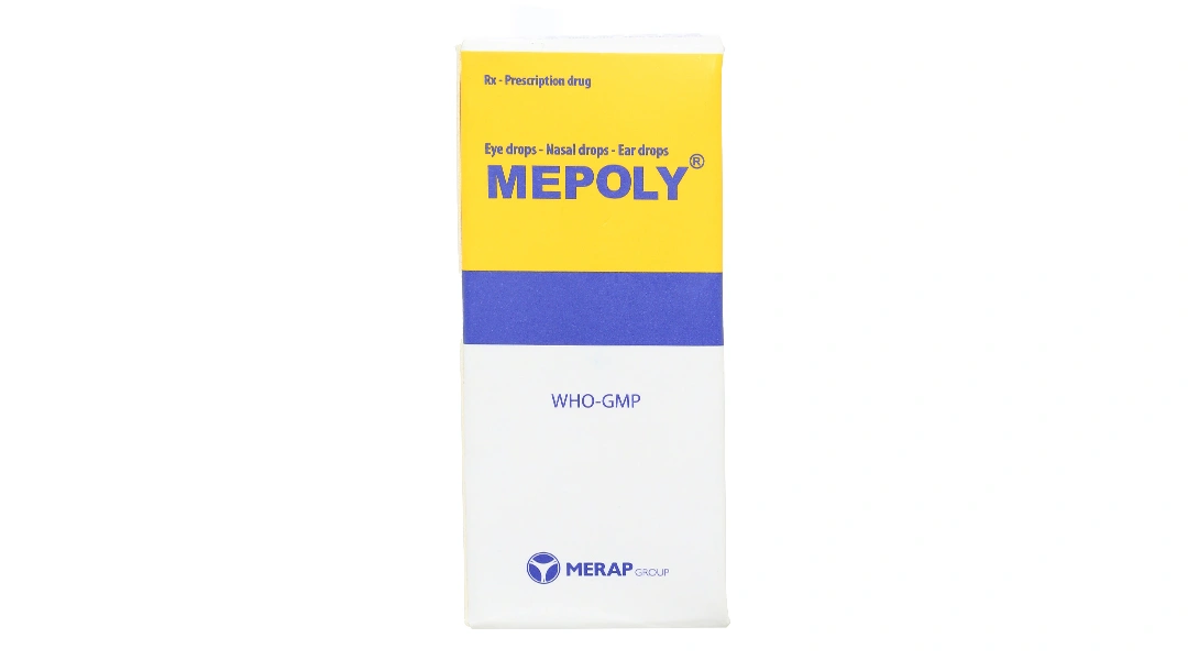 Dung dịch nhỏ mắt, mũi, tai Mepoly trị nhiễm khuẩn chai 10ml - 1