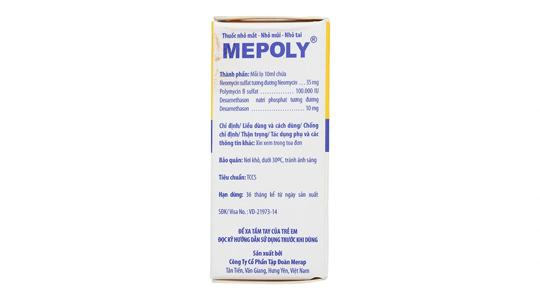 Dung dịch nhỏ mắt, mũi, tai Mepoly trị nhiễm khuẩn chai 10ml - 2