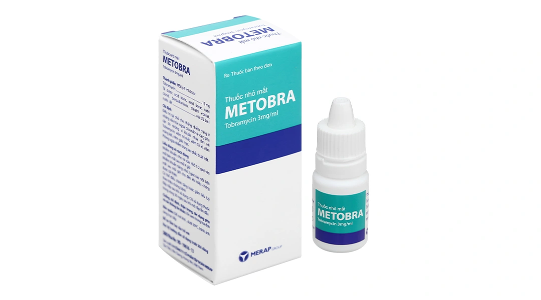 Dung dịch nhỏ mắt Metobra 3mg/ml trị tại chỗ nhiễm trùng ở mắt chai 5ml - 