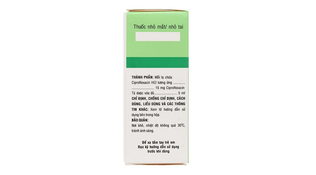 Dung dịch nhỏ mắt, tai Ciprofloxacin 0.3% Bidiphar trị nhiễm khuẩn mắt, tai chai 5ml - 4