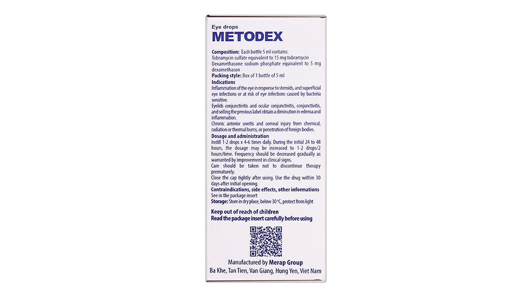 Thuốc nhỏ mắt Metodex trị nhiễm khuẩn, viêm nhiễm ở mắt chai 5ml - 3