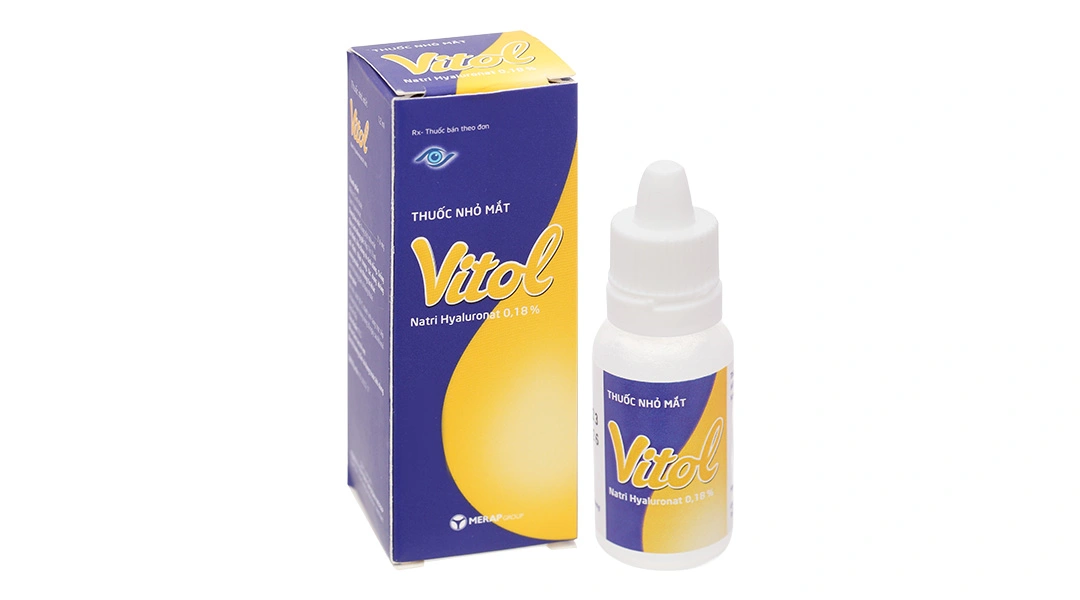 Thuốc nhỏ mắt Vitol 0.18% giảm khô mắt chai 12ml - 