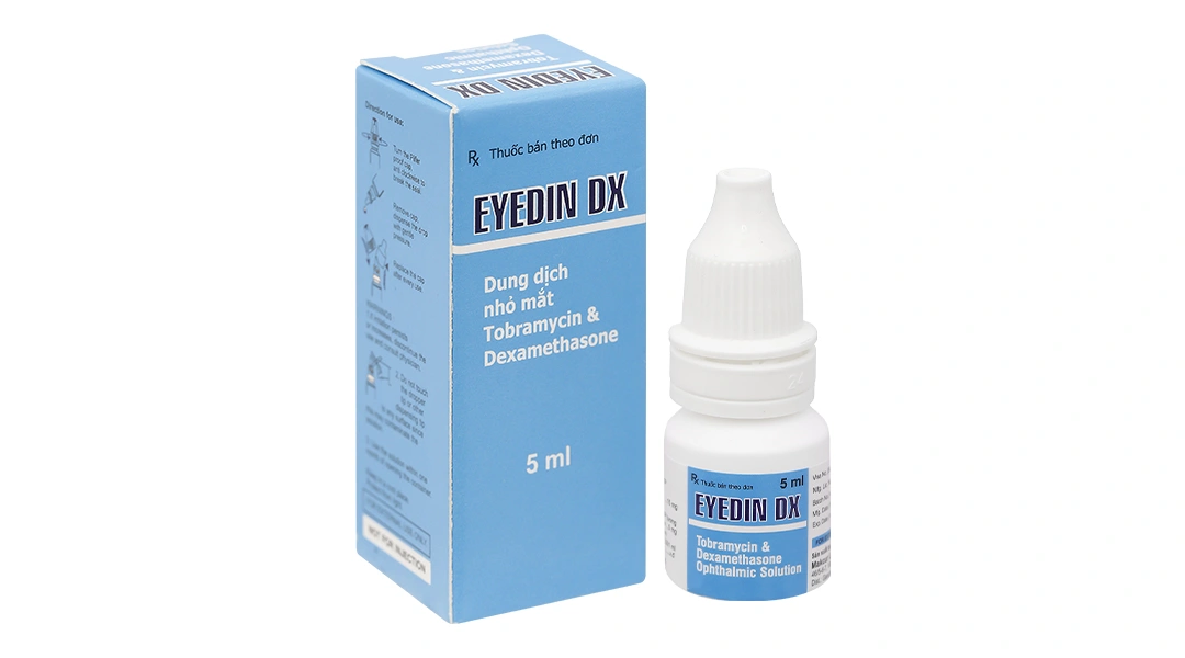 Dung dịch nhỏ mắt Eyedin DX trị viêm mắt kèm nhiễm khuẩn chai 5ml - 