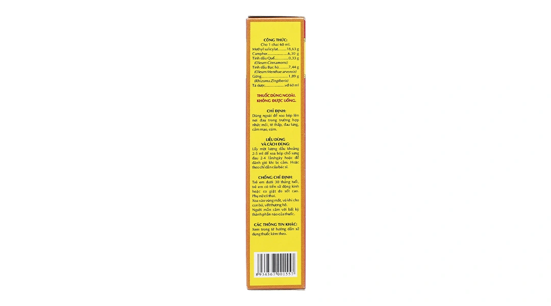 Dầu nóng Mặt Trời chai 60ml - 3