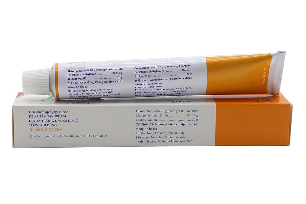 Gel bôi Diclofenac Stada giảm đau, kháng viêm xương khớp tuýp 20g - 1
