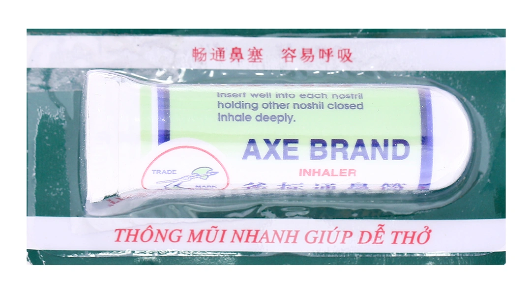 Ống hít Axe Brand Inhaler giảm nghẹt mũi, thông mũi vỉ 6 ống - 
