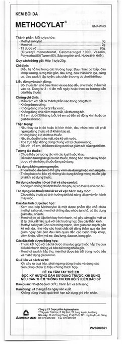 Kem bôi Methocylat giảm đau cơ, xương khớp tuýp 20g - 5