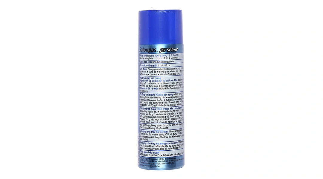 Xịt giảm đau Salonpas Jet Spray giảm đau, kháng viêm cơ khớp chai 118ml - 12