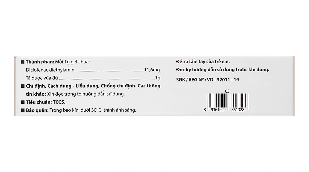 Gel bôi D-Emulgel 1.16% giảm đau, giảm sưng, chống viêm tuýp 20g - 2