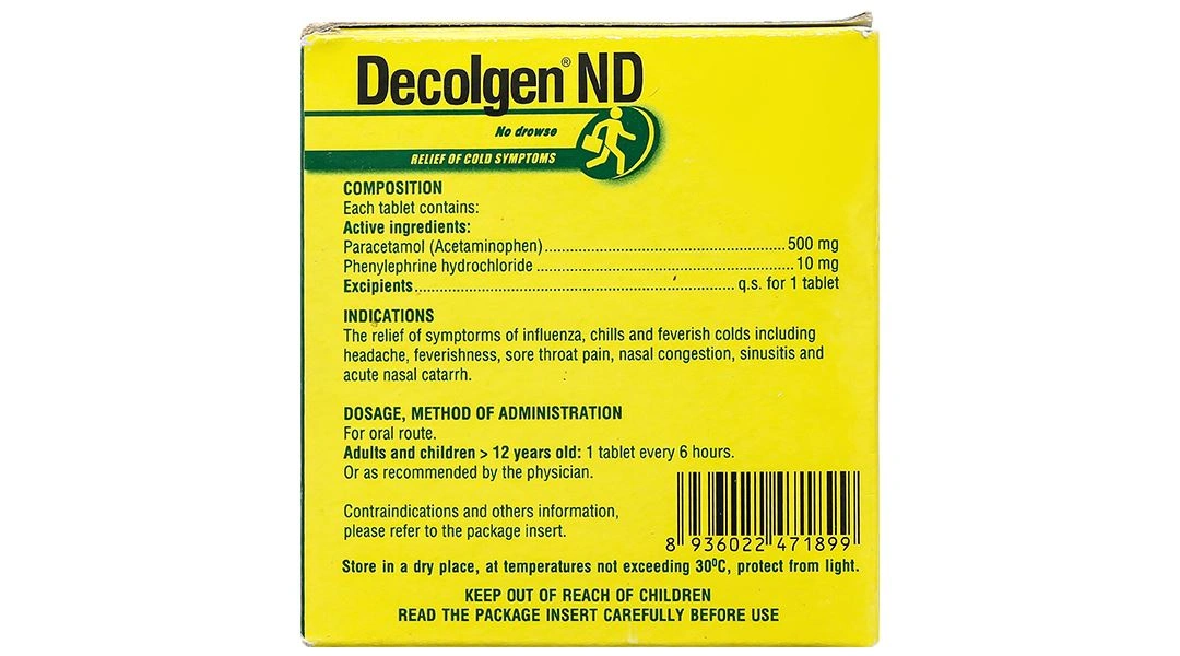 Decolgen ND trị triệu chứng cảm thông thường, viêm mũi dị ứng (25 vỉ x 4 viên) - 11