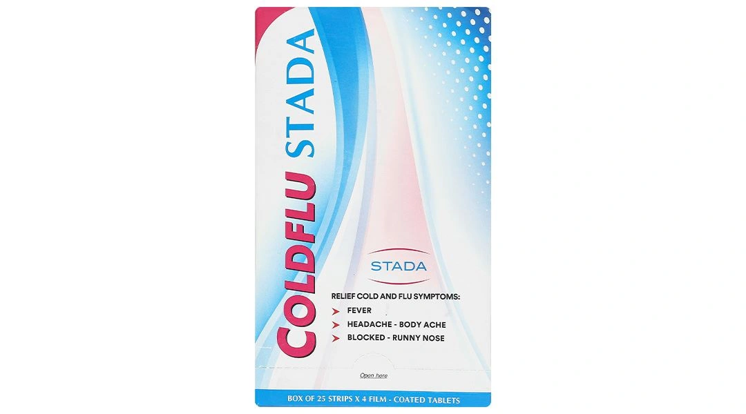 Coldflu Stada trị các triệu chứng cảm cúm: sốt, đau và xung huyết mũi (25 vỉ x 4 viên) - 3