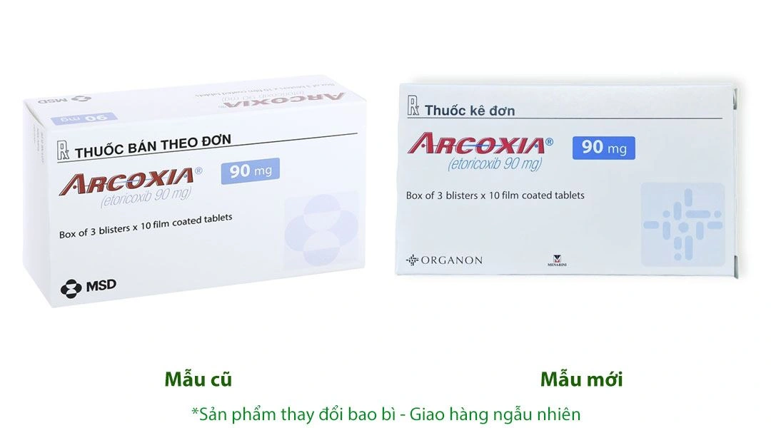 Arcoxia 90mg giảm đau, kháng viêm xương khớp (3 vỉ x 10 viên) - 