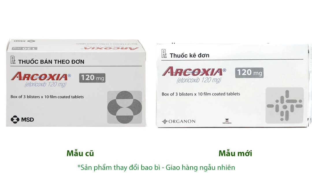 Arcoxia 120mg trị thoái hóa khớp, viêm khớp dạng thấp (3 vỉ x 10 viên) - 