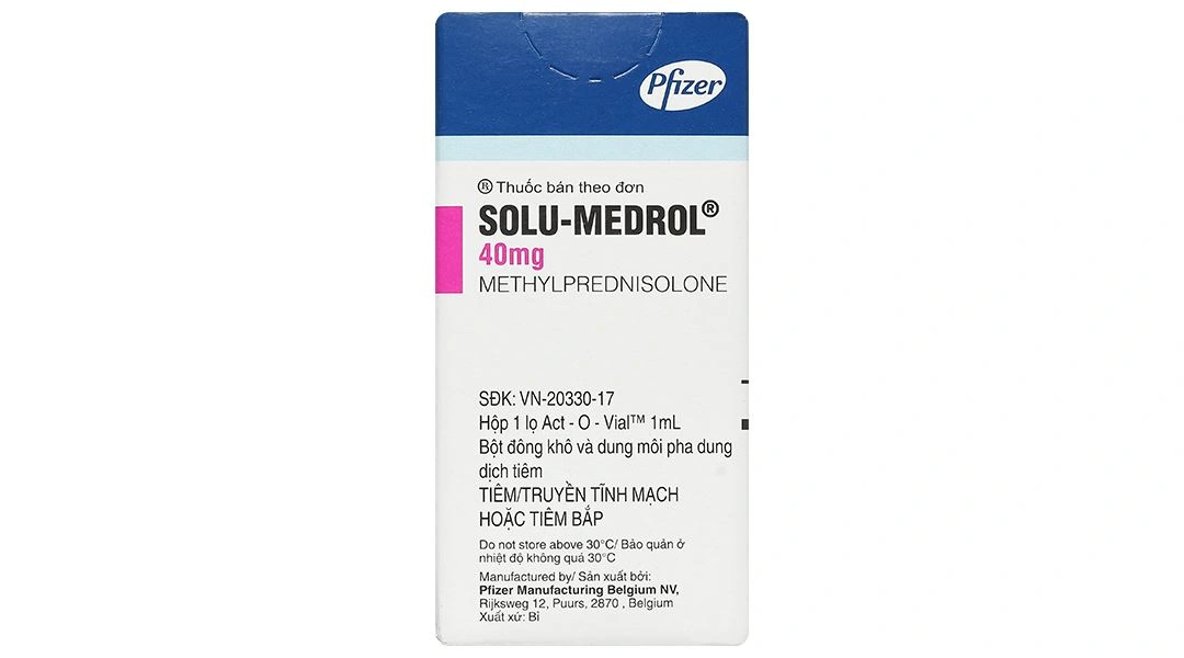 Bột pha tiêm Solu - Medrol 40mg thuốc kháng viêm (1 chai x 1ml) - 1