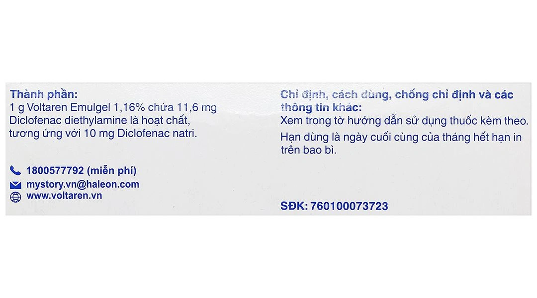 Gel bôi Voltaren Emulgel 1% giảm đau, kháng viêm xương khớp tuýp 20g - 10