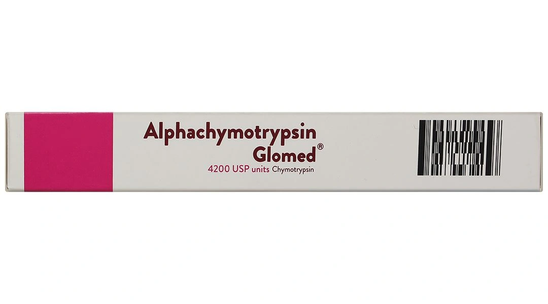Alphachymotrypsin Glomed 4200 USP trị phù nề sau chấn thương (2 vỉ x 10 viên) - 5