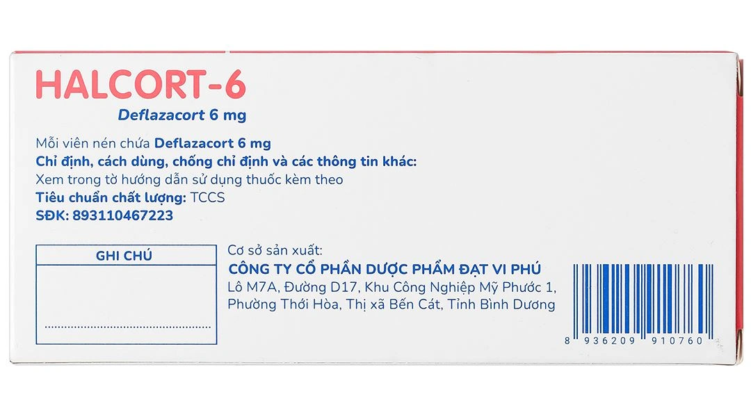 Halcort-6 thuốc kháng viêm, trị viêm khớp dạng thấp (3 vỉ x 10 viên) - 2